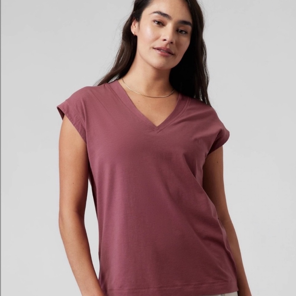 VGUC XS Athleta Avenue Tee Tawny Rose